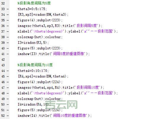 iradon函数,使用iradon函数重建图像