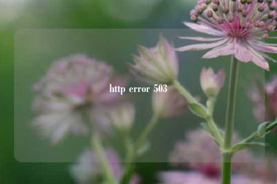 http error 503