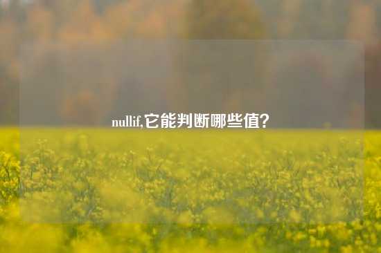 nullif,它能判断哪些值？