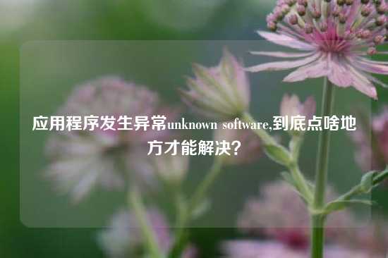 应用程序发生异常unknown software,到底点啥地方才能解决？