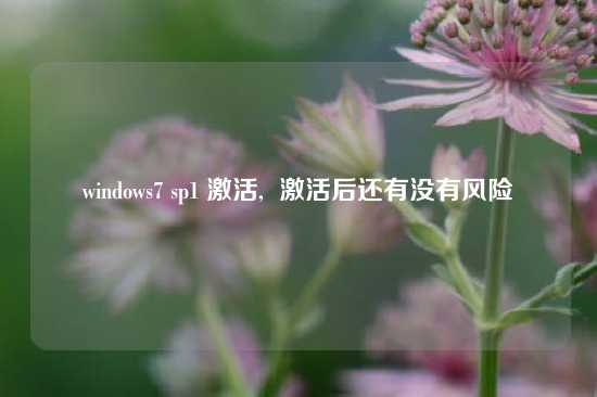 windows7 sp1 激活,  激活后还有没有风险
