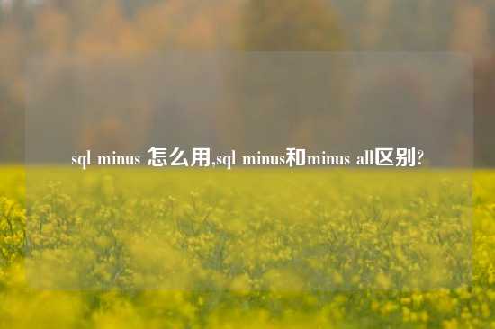 sql minus 怎么用,sql minus和minus all区别?