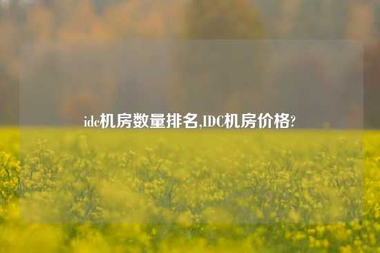 idc机房数量排名,IDC机房价格?