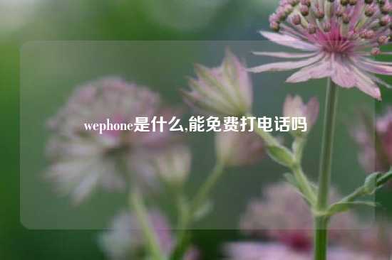 wephone是什么,能免费打电话吗