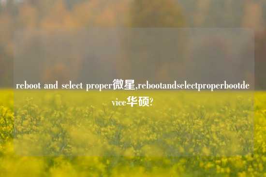 reboot and select proper微星,rebootandselectproperbootdevice华硕?