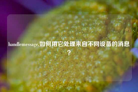 handlemessage,如何用它处理来自不同设备的消息？
