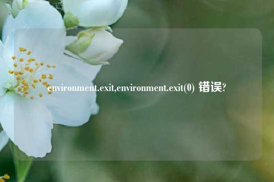 environment.exit,environment.exit(0) 错误?