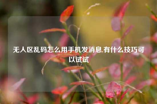 无人区乱码怎么用手机发消息,有什么技巧可以试试