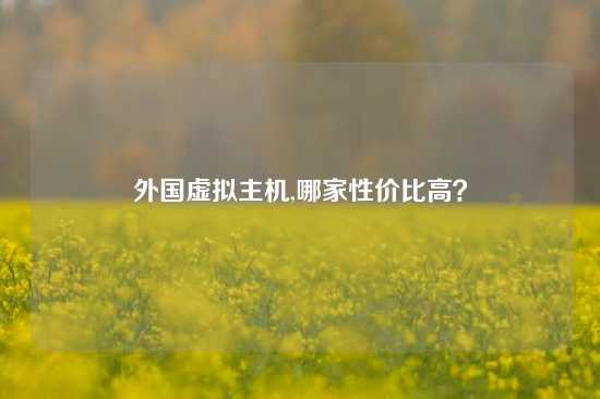 外国虚拟主机,哪家性价比高？