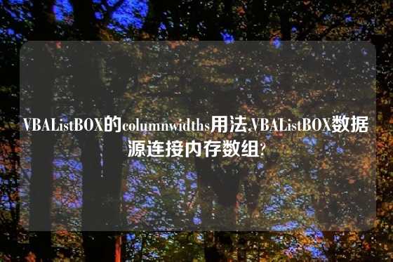 VBAListBOX的columnwidths用法,VBAListBOX数据源连接内存数组?