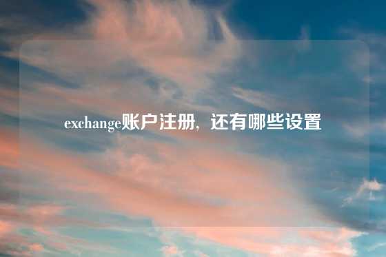 exchange账户注册,  还有哪些设置