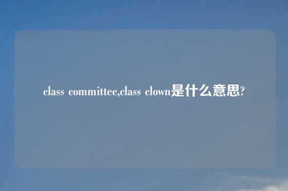 class committee,class clown是什么意思?