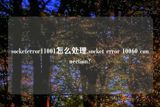 socketerror11001怎么处理,socket error 10060 connection?