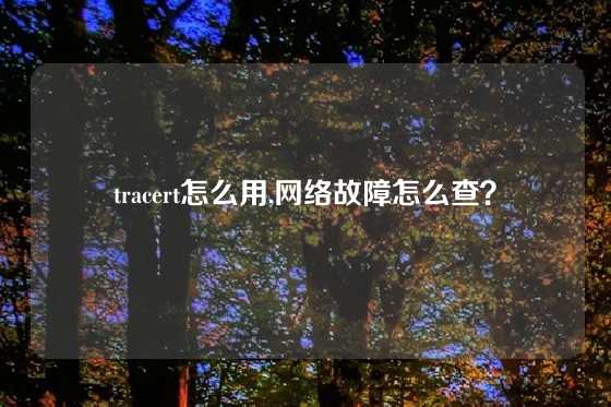 tracert怎么用,网络故障怎么查？