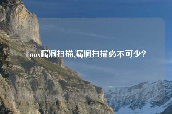 linux漏洞扫描,漏洞扫描必不可少？