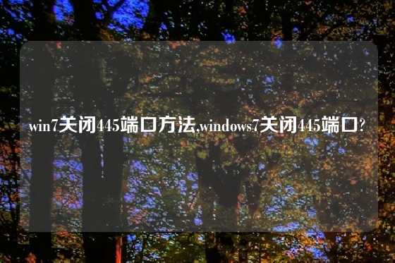 win7关闭445端口方法,windows7关闭445端口?