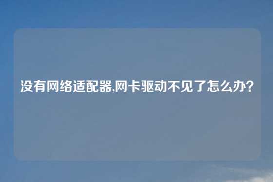没有网络适配器,网卡驱动不见了怎么办？