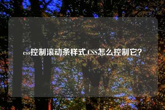 css控制滚动条样式,CSS怎么控制它？