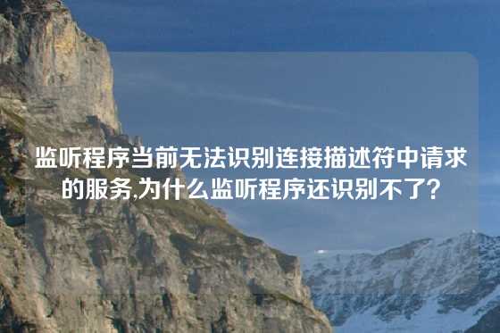 监听程序当前无法识别连接描述符中请求的服务,为什么监听程序还识别不了？