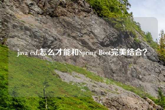 java cxf,怎么才能和Spring Boot完美结合？