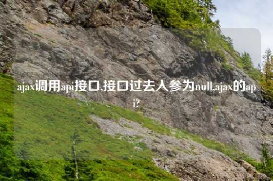 ajax调用api接口,接口过去入参为null,ajax的api?