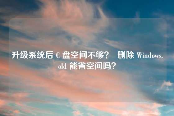 升级系统后 C 盘空间不够？  删除 Windows.old 能省空间吗？