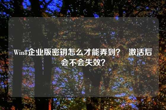 Win8企业版密钥怎么才能弄到？  激活后会不会失效？