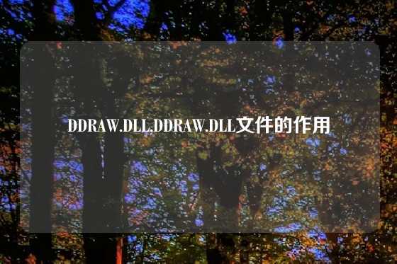 DDRAW.DLL,DDRAW.DLL文件的作用