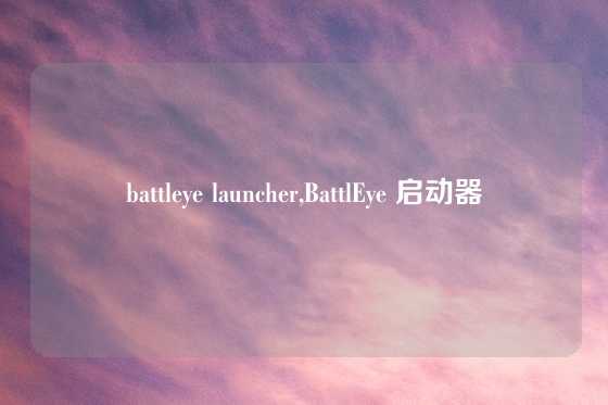 battleye launcher,BattlEye 启动器