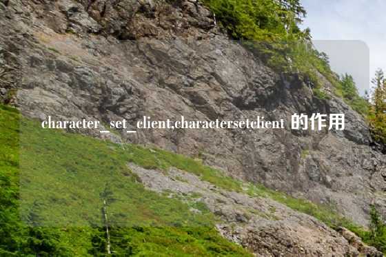 character_set_client,charactersetclient 的作用