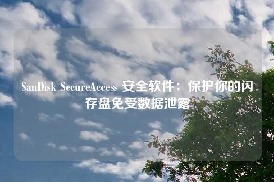 SanDisk SecureAccess 安全软件：保护你的闪存盘免受数据泄露