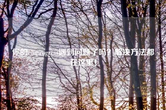 你的einprogress遇到问题了吗？解决方法都在这里！