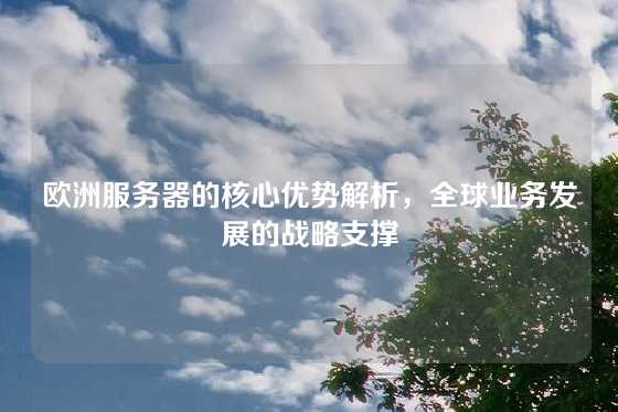 欧洲服务器的核心优势解析，全球业务发展的战略支撑