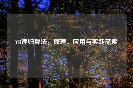 VB递归算法，原理、应用与实践探索