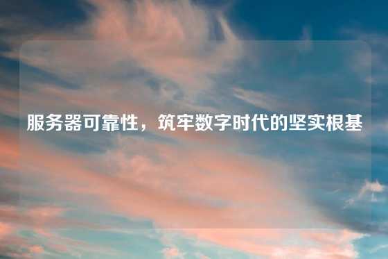 服务器可靠性，筑牢数字时代的坚实根基