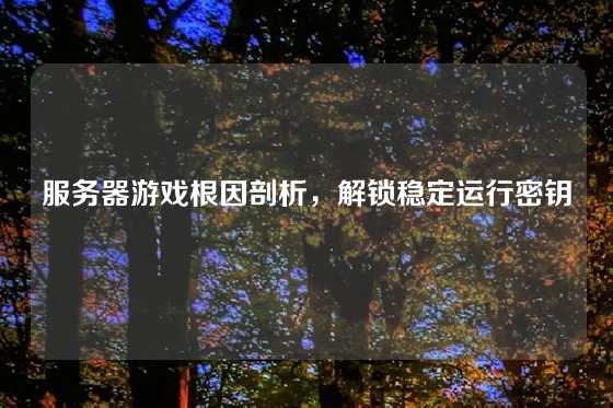 服务器游戏根因剖析，解锁稳定运行密钥