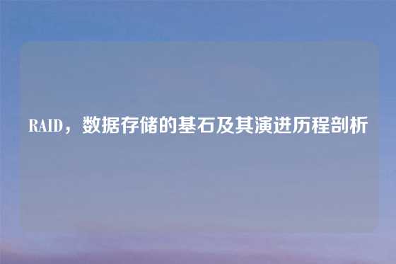 RAID，数据存储的基石及其演进历程剖析