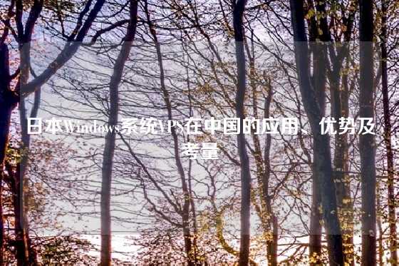 日本Windows系统VPS在中国的应用、优势及考量