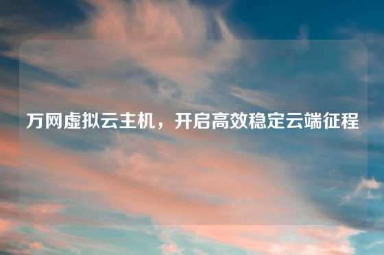 万网虚拟云主机，开启高效稳定云端征程