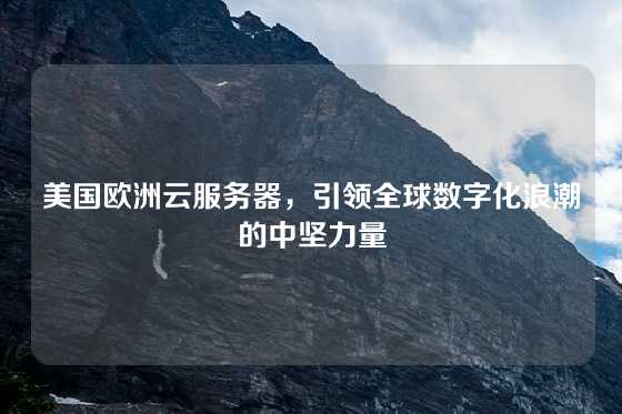美国欧洲云服务器，引领全球数字化浪潮的中坚力量