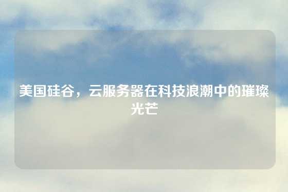 美国硅谷，云服务器在科技浪潮中的璀璨光芒