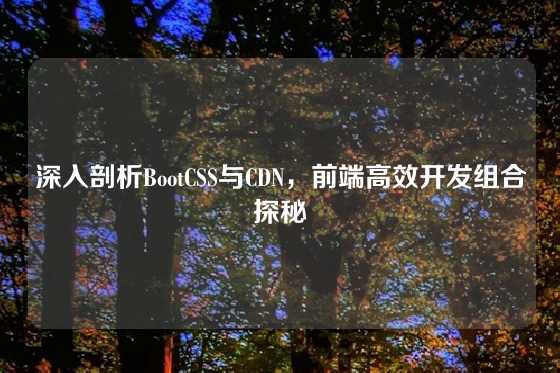深入剖析BootCSS与CDN，前端高效开发组合探秘