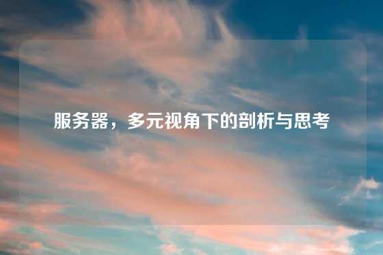 服务器，多元视角下的剖析与思考