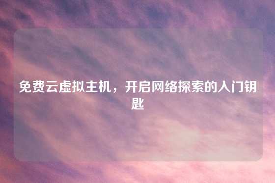 免费云虚拟主机，开启网络探索的入门钥匙