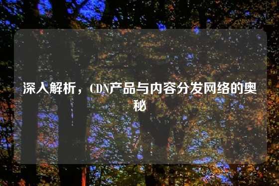 深入解析，CDN产品与内容分发网络的奥秘