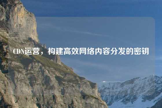 CDN运营，构建高效网络内容分发的密钥