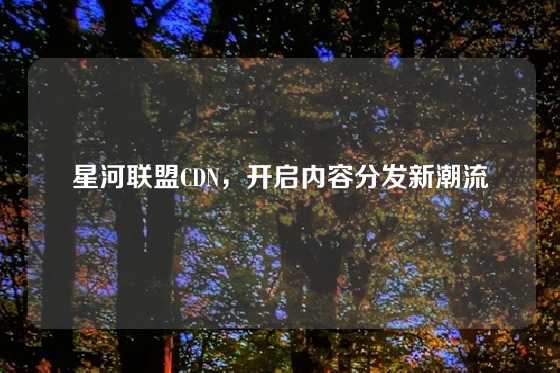 星河联盟CDN，开启内容分发新潮流