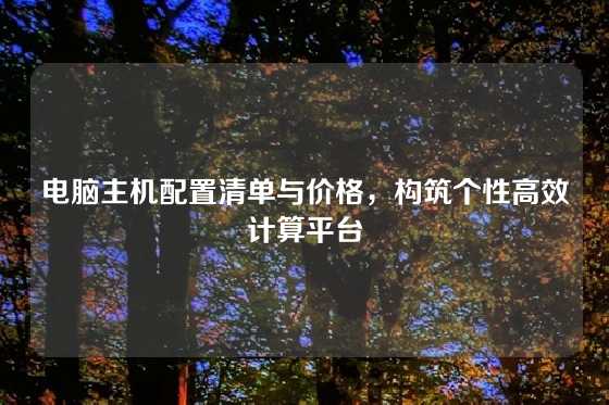电脑主机配置清单与价格，构筑个性高效计算平台