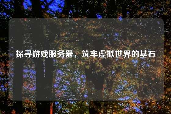 探寻游戏服务器，筑牢虚拟世界的基石