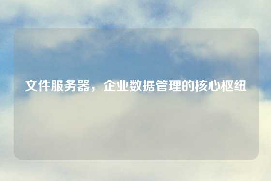 文件服务器，企业数据管理的核心枢纽